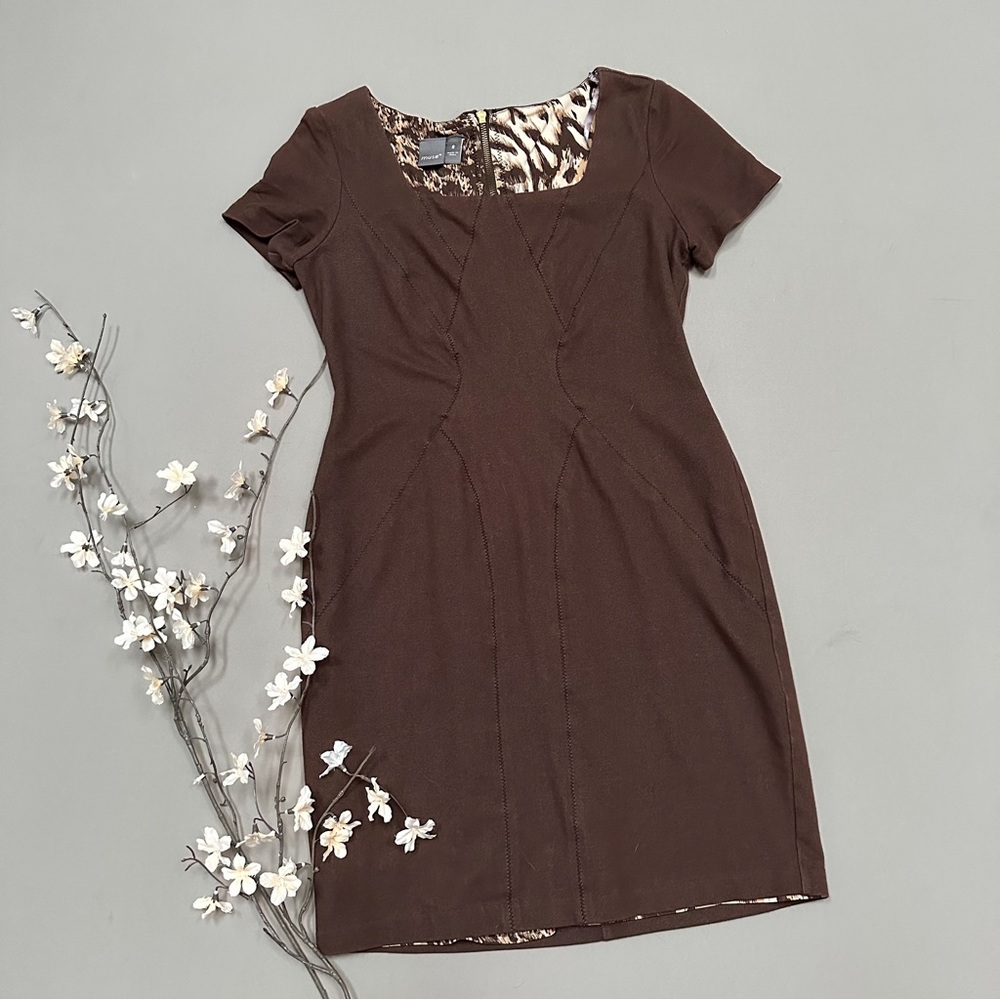 MUSE soft stretchy brown sheath dress, 6. - Picture 3 of 8